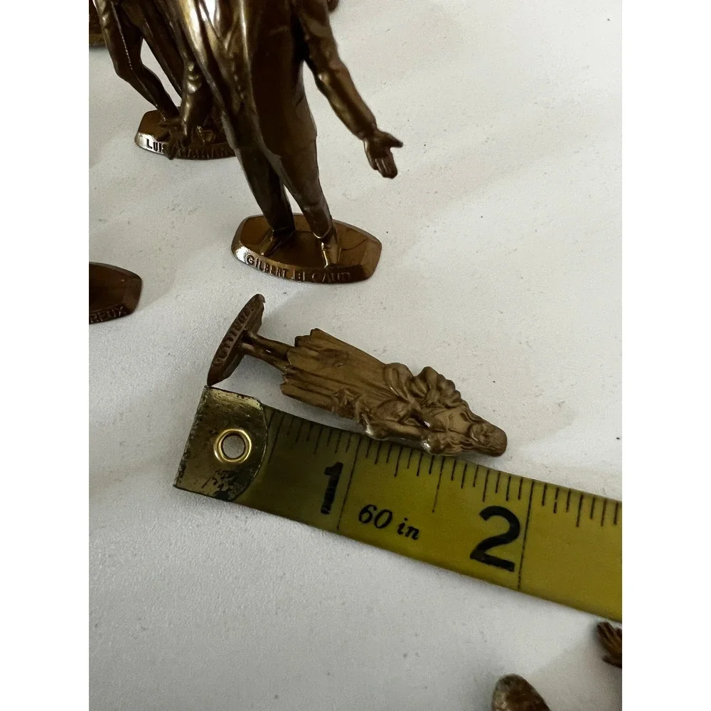 Vintage Mokalux Les Grandes Vedettes Lot 28 Gold French Celebrity Figures 1950s